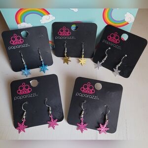 Paparazzi Kids Star Earrings - Vibrant Pink, Blue, Gold, Silver